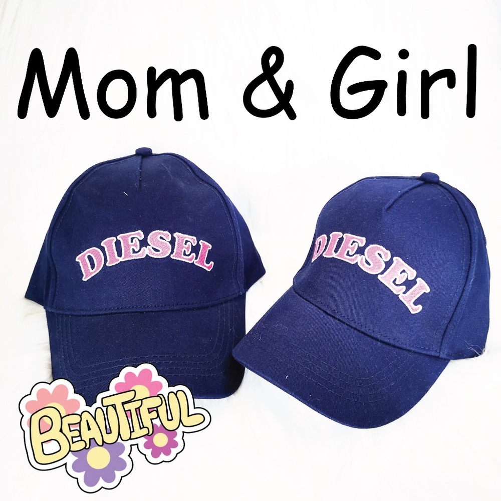 2 pcs of Diesel Baseball Hat Cap Mom&Girl Set